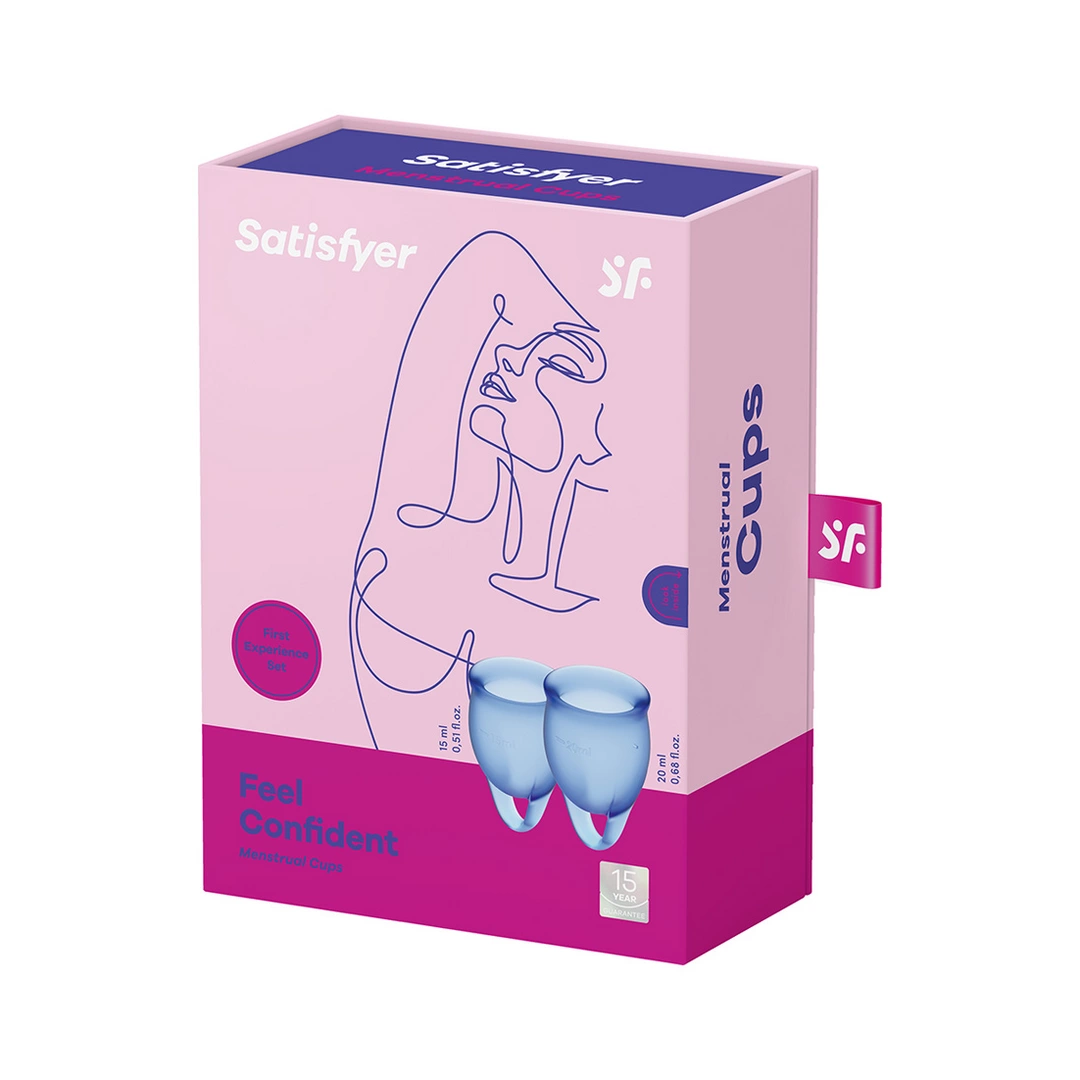 Менструальные чаши Satisfyer Feel Confident, 2 шт (голубой)