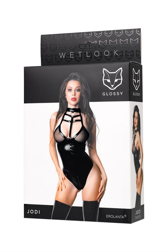 Боди Glossy Wetlook Jodi, L (черный)