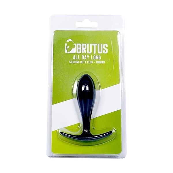 Korek analny Brutus All Day Long M, 9 cm (czarny)