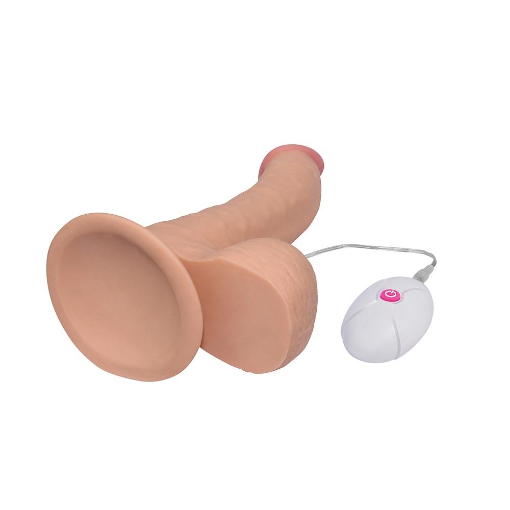 Реалістичний вібратор LoveToy The Ultra Soft Dude, 20 см (тілесний)