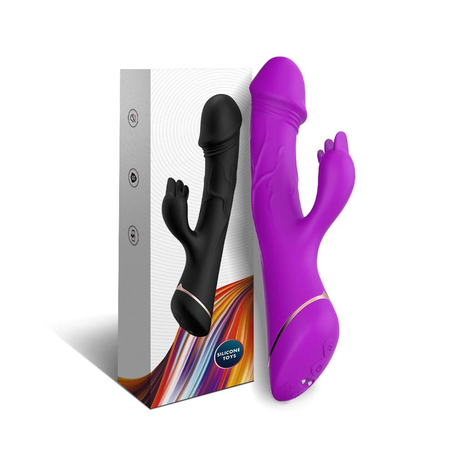 Вибратор-кролик B - Series Joy Rubberco, 20.5 см (фиолетовый)