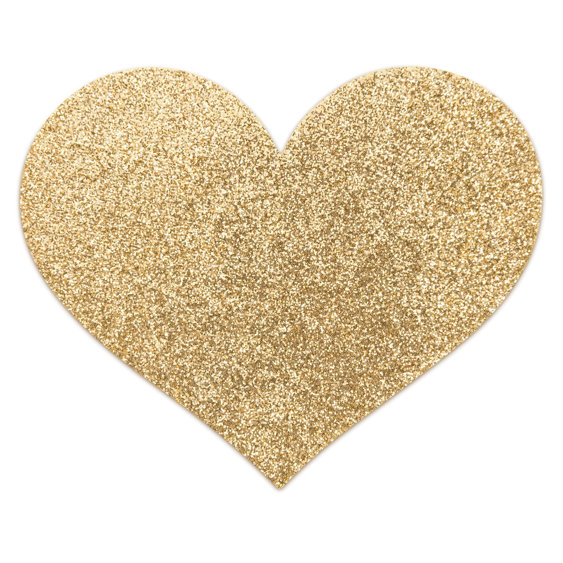 Наклейки на соски Bijoux Indiscrets Flash Glitter Pasties Heart, 2 шт (золотой)
