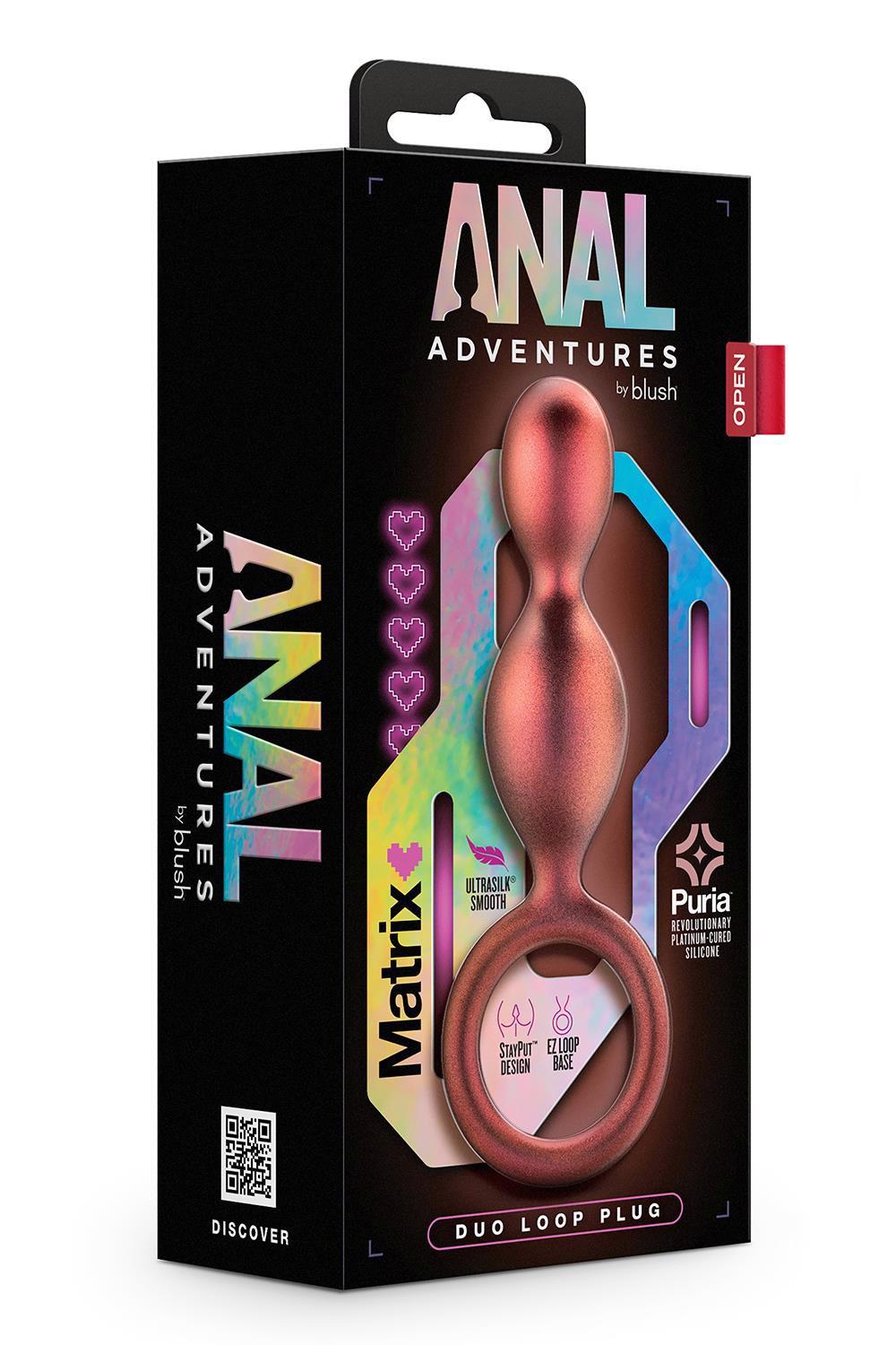 Korek analny Anal Adventures Matrix Loop Plug, 13.3 cm (pomarańczowy)