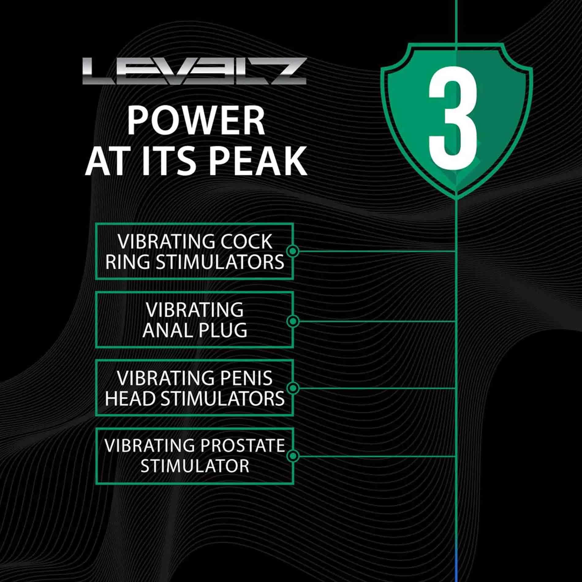 Levelz Dual Motor Remote Control Beaded Vibrating Liquid Silicone Prostate Stimulator - Wibrator analny, Czarny, 10 cm