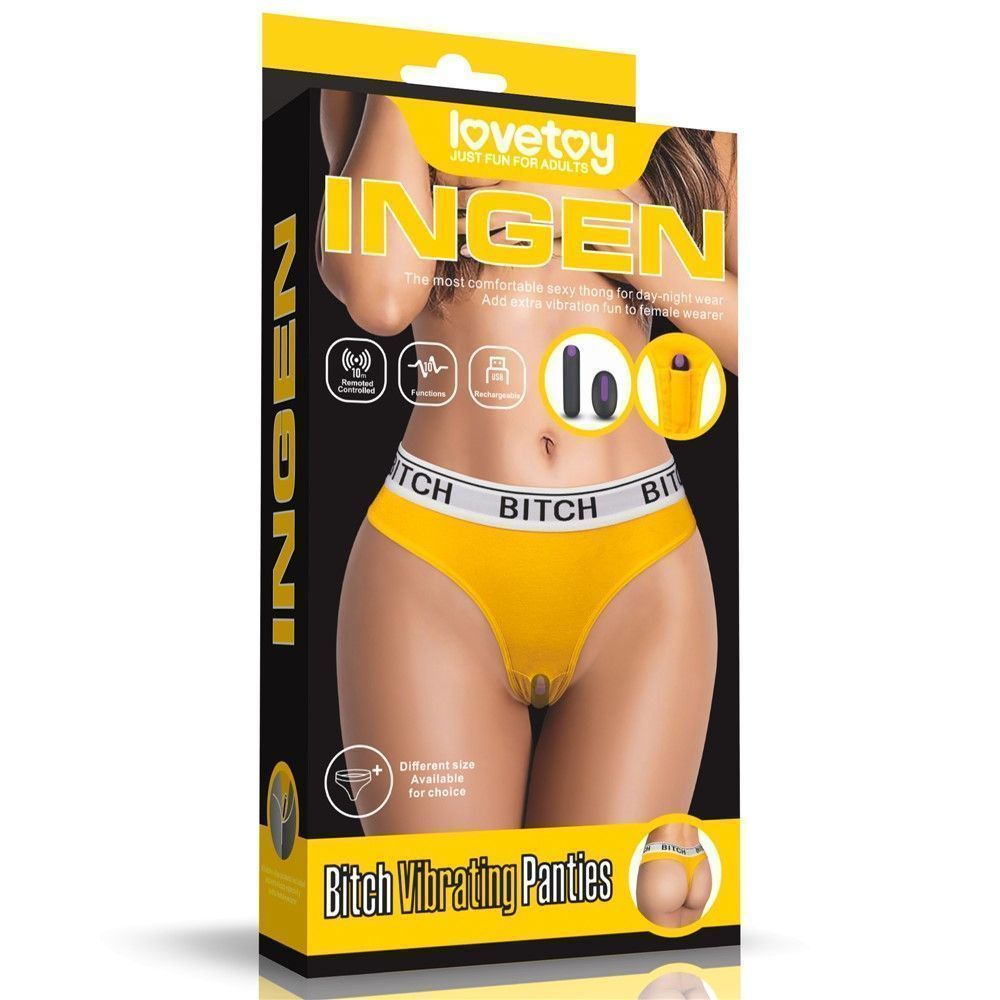 Трусики Lovetoy Ingen Bitch Vibrating Panties, XL (желтый)