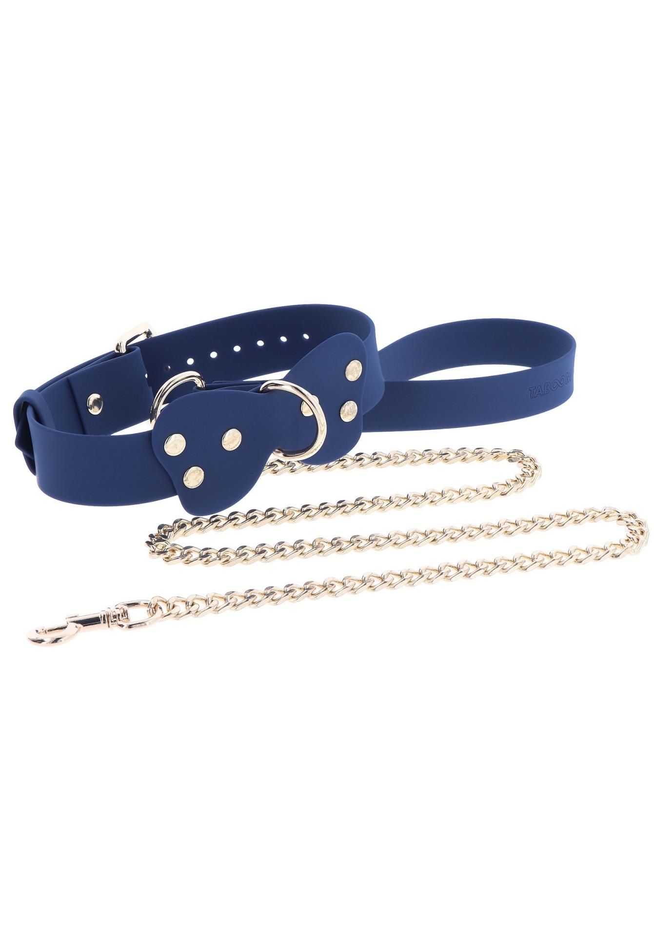 Ошейник с поводком Taboom Silicone Supreme Collar and Leash (синий)