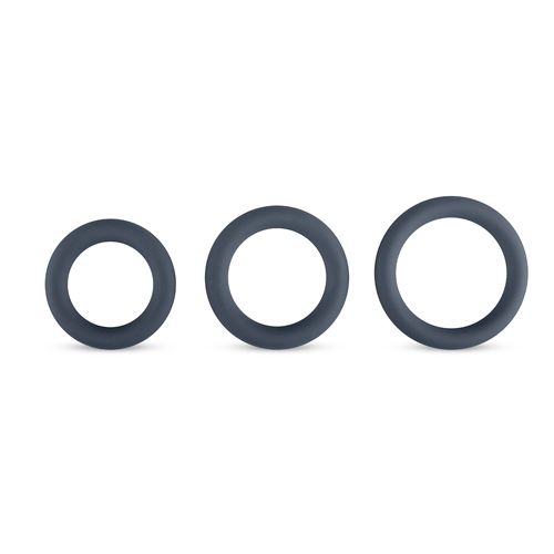 Набор эрекционных колец Boners 3-Piece Cock Ring Set, 3 шт (серый)
