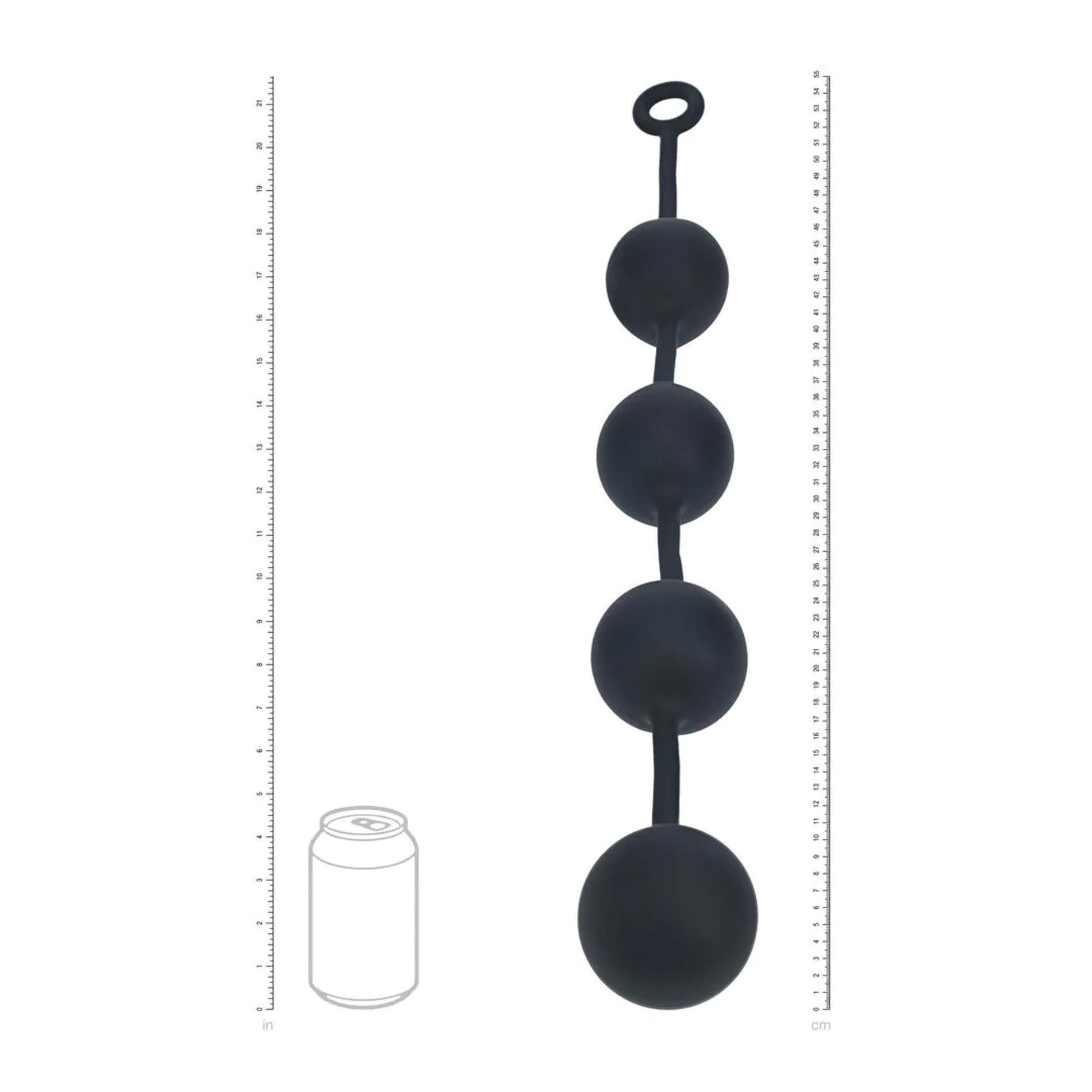 Анальная цепочка Levelz Round Silicone Anal Balls, 52.5 см (черный)