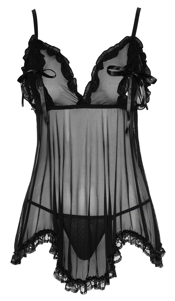 Сорочка Cottelli Lingerie Ruffles, S (черный)