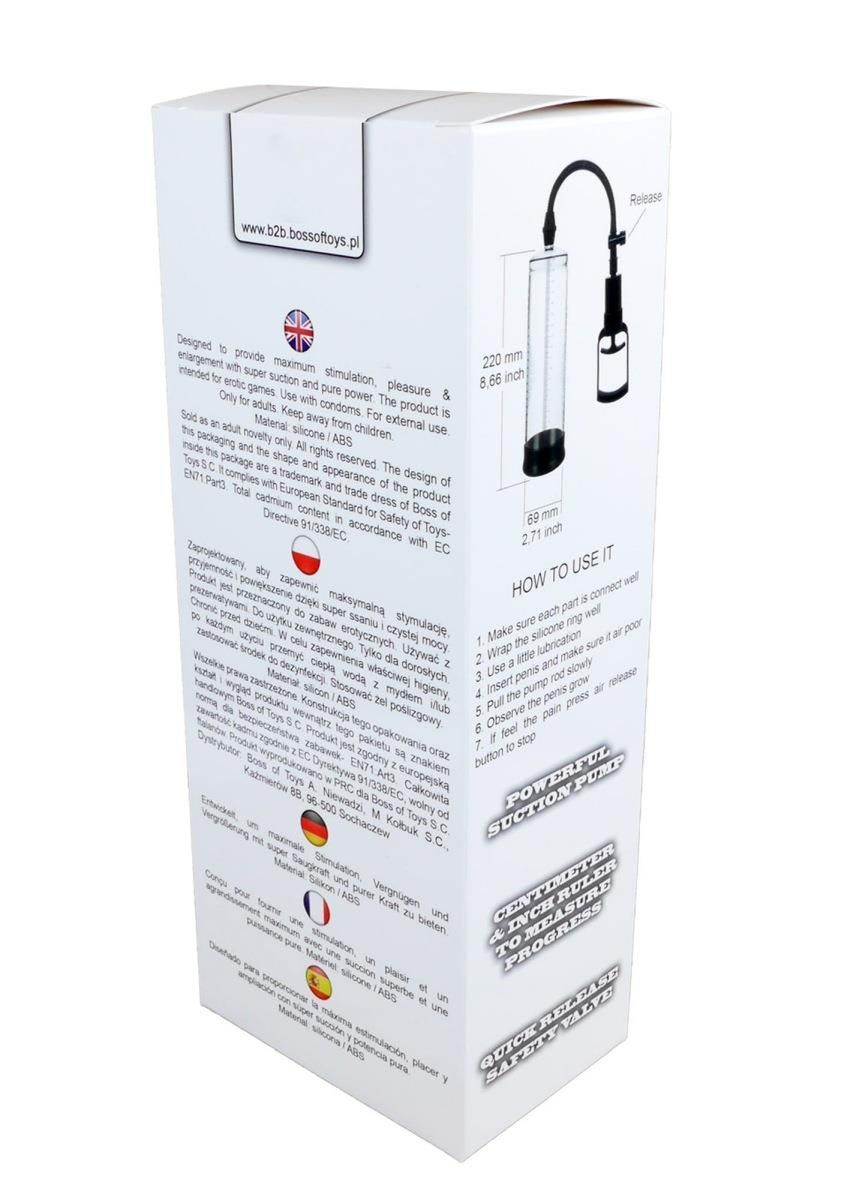 Помпа для пениса Boss Powerpump Max, 22 см (прозрачный)