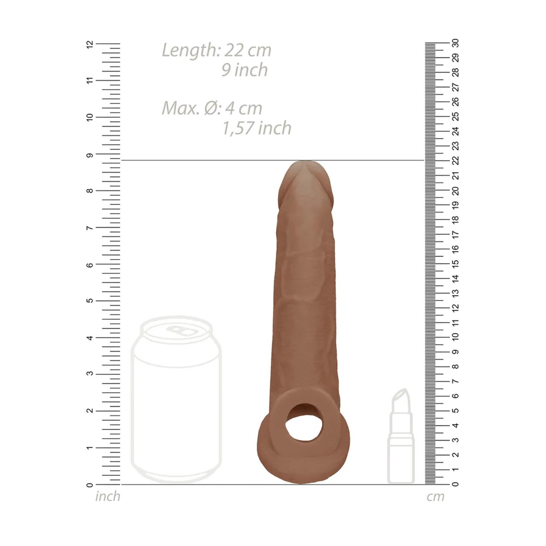 Насадка на пенис RealRock Penis Sheath, 21.5 см (коричневый)