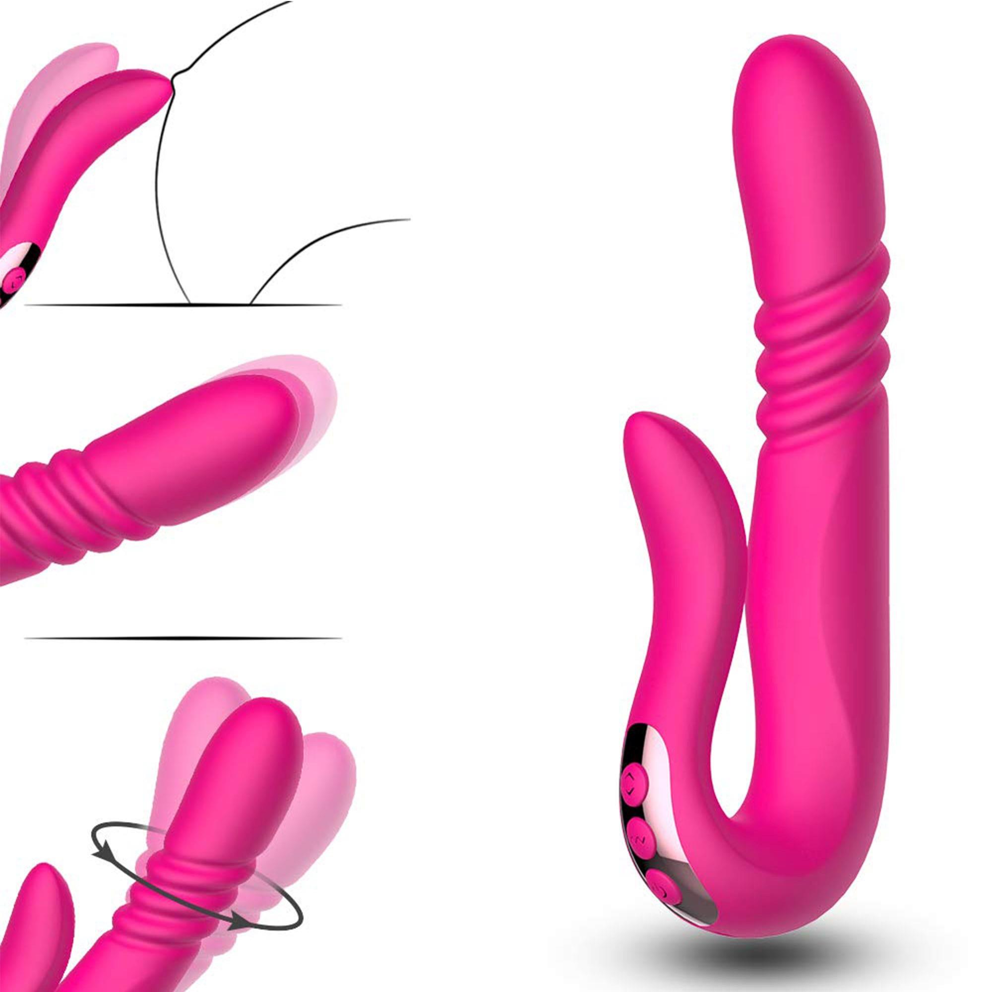 Boys of Toys Deluxe Twirling Vibrating Thruster - Wibrator B -, Różowy, 23 cm