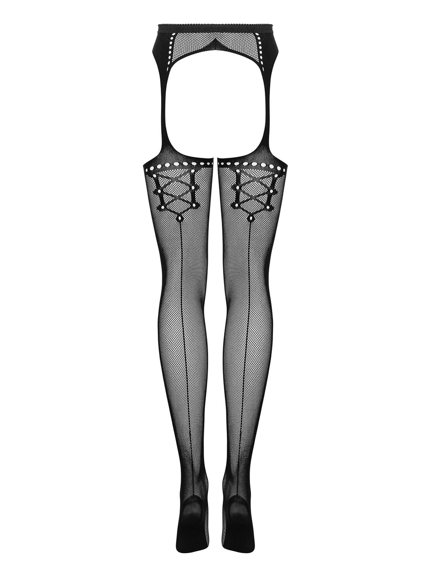 Панчохи з поясом Obsessive S314, S/M/L (чорний)