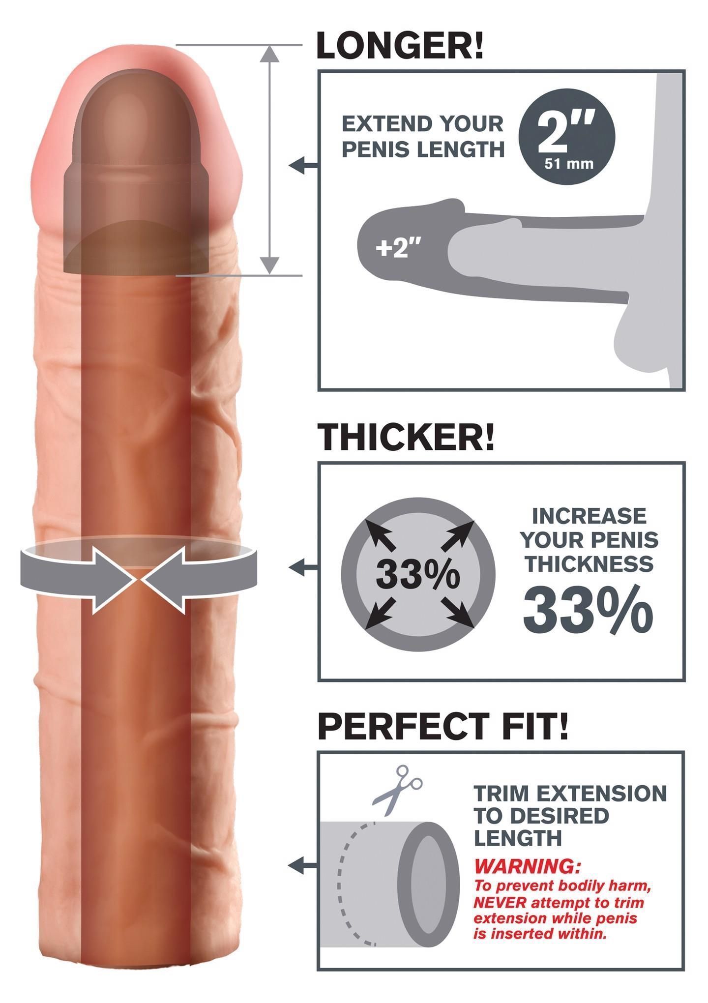 Насадка для пеніса Fantasy X-tensions Perfect Extension, 20 см (тілесний)