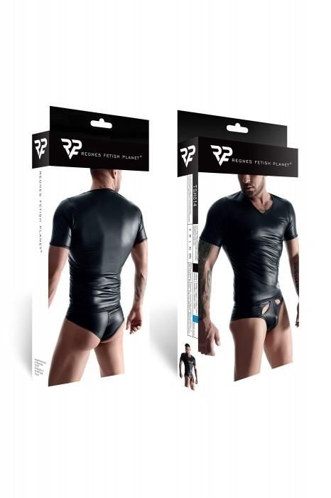 Футболка Regnes Fetish Planet wetlook otwartym, S (черный)