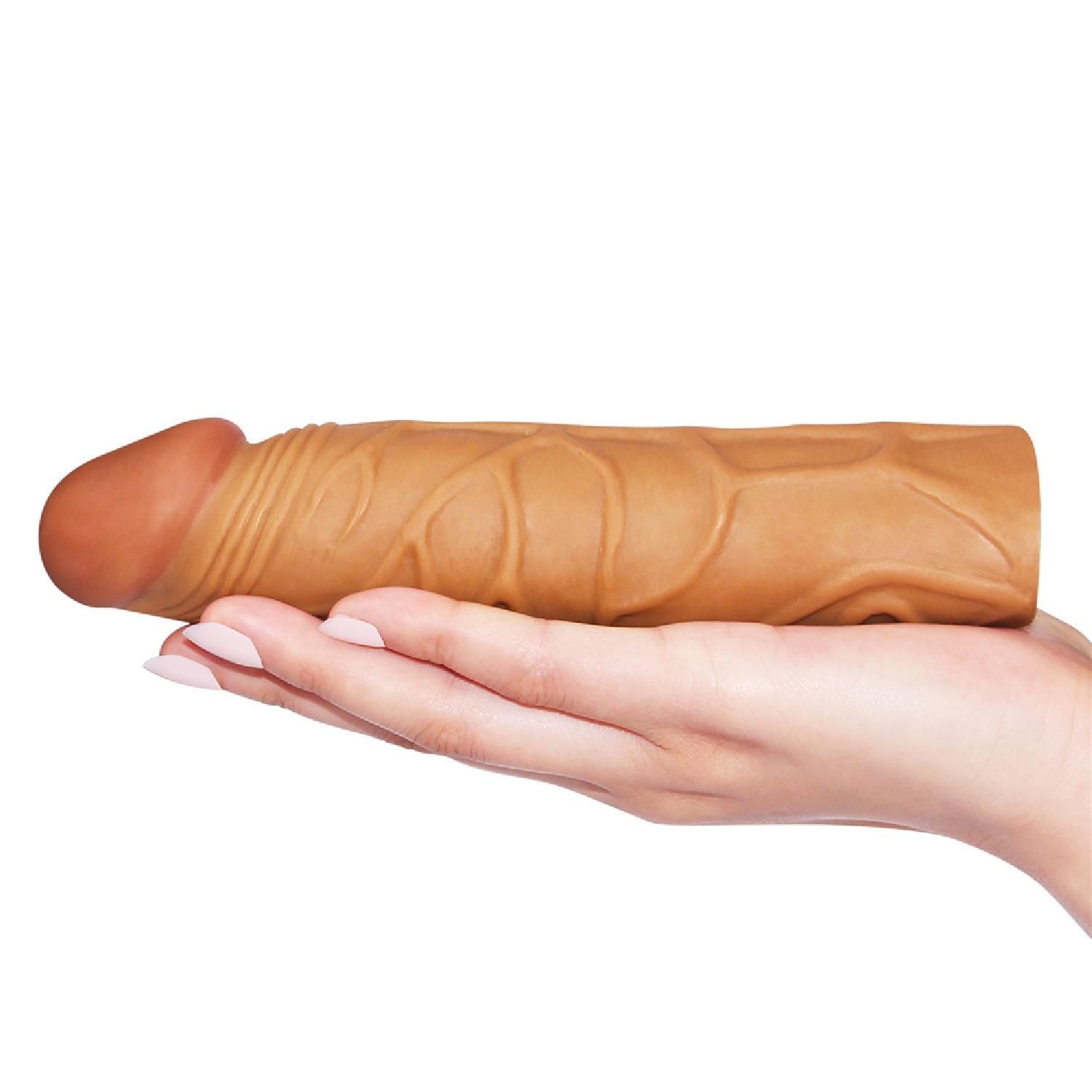 Насадка на пенис LoveToy Pleasure X-Tender, 17 см (коричневый)