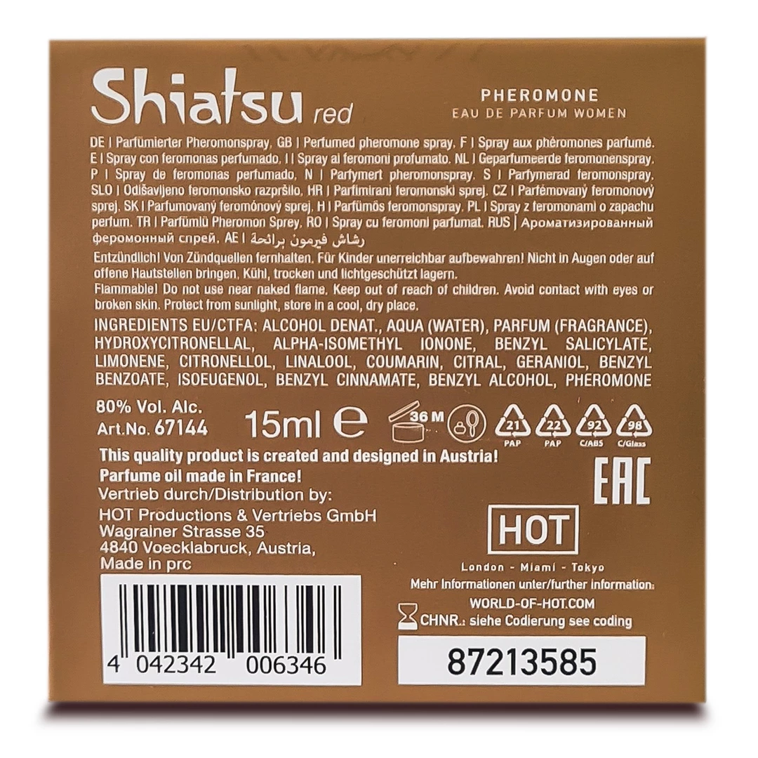 Духи для женщин с феромонами Shiatsu Pheromone Fragrance Women Red, 15 мл
