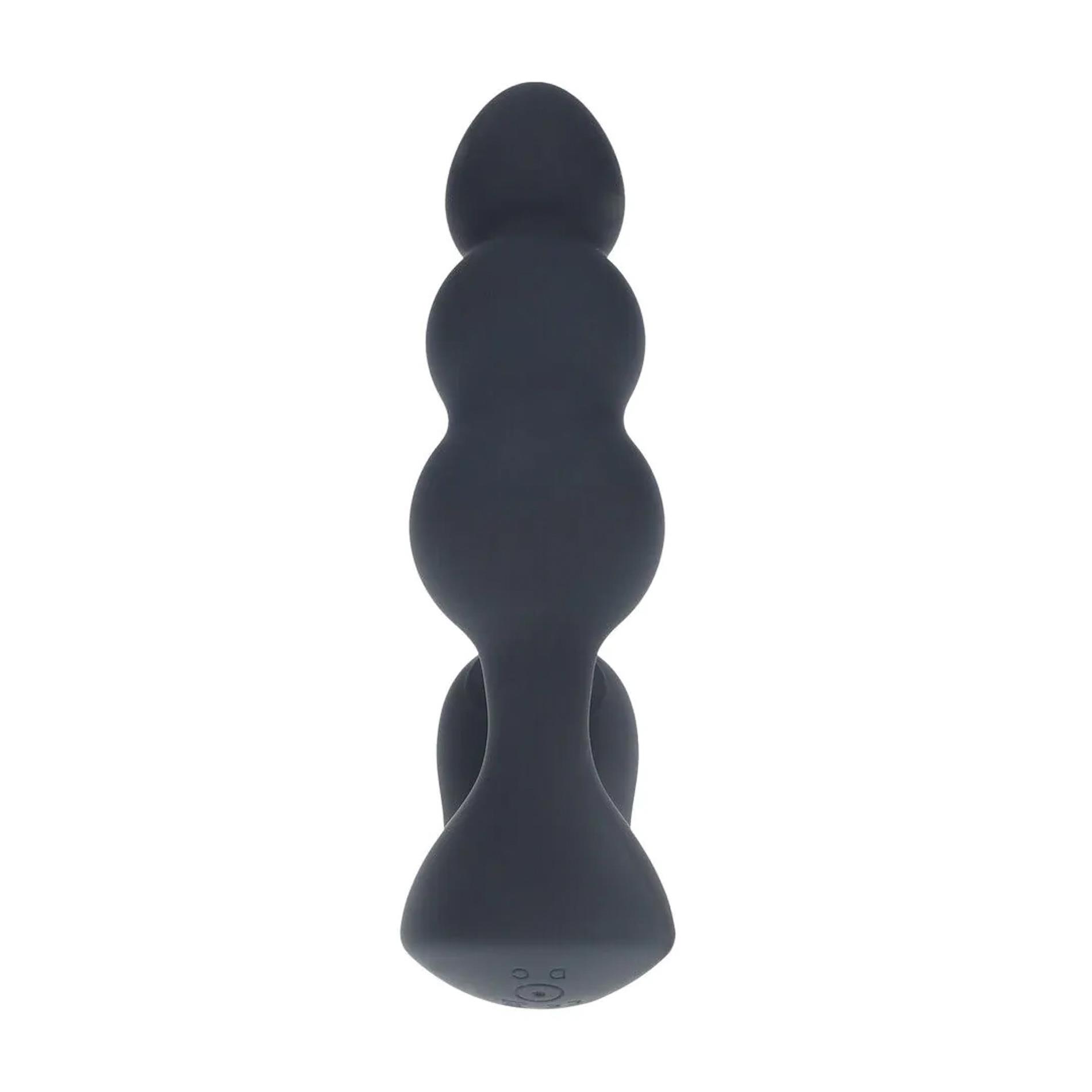 Levelz Dual Motor Remote Control Beaded Vibrating Liquid Silicone Prostate Stimulator - Wibrator analny, Czarny, 10 cm