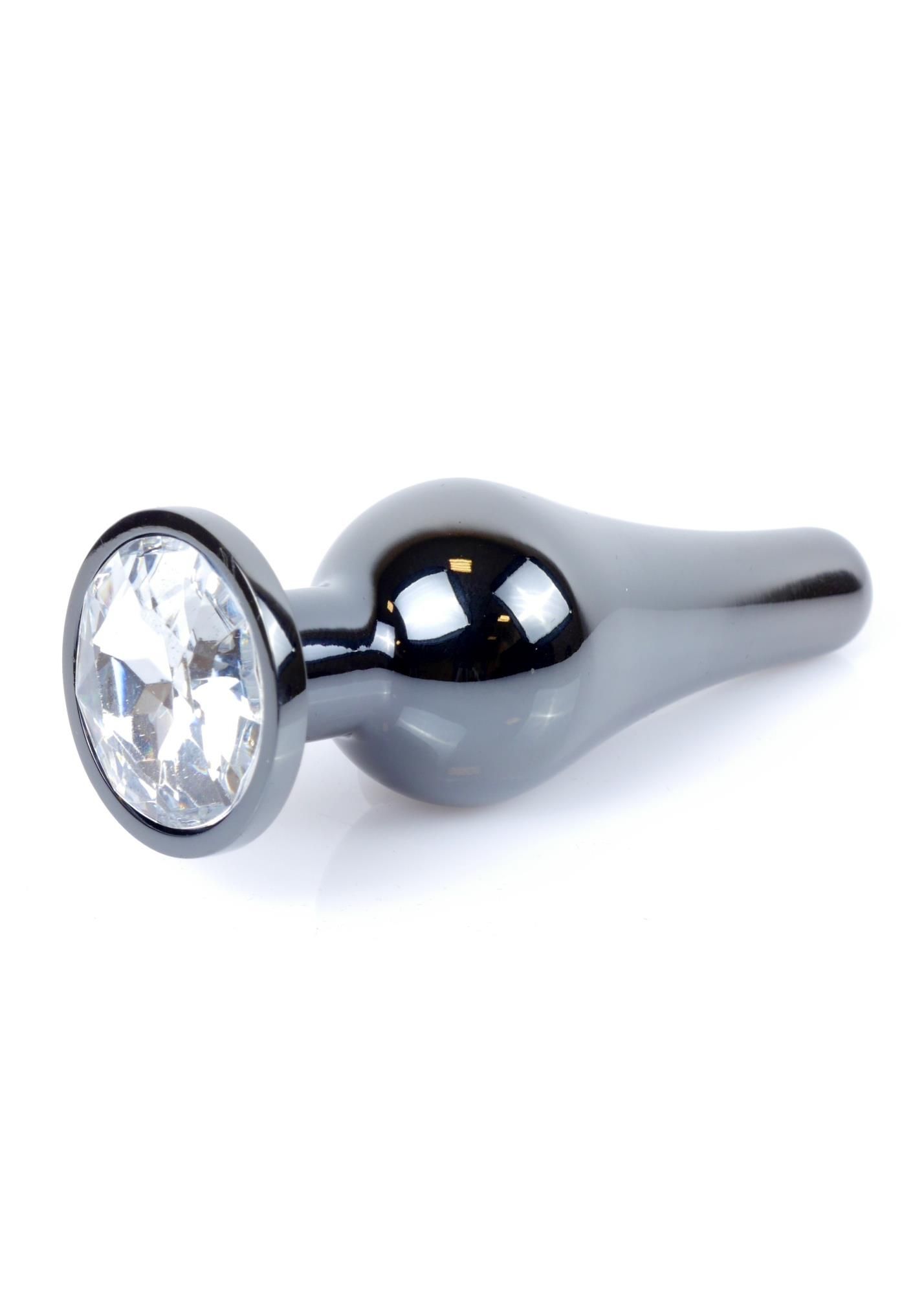 Korek analny MyLove Toys Jewellery Dark Silver Butt Plug, 9.5 cm (przezroczysty)