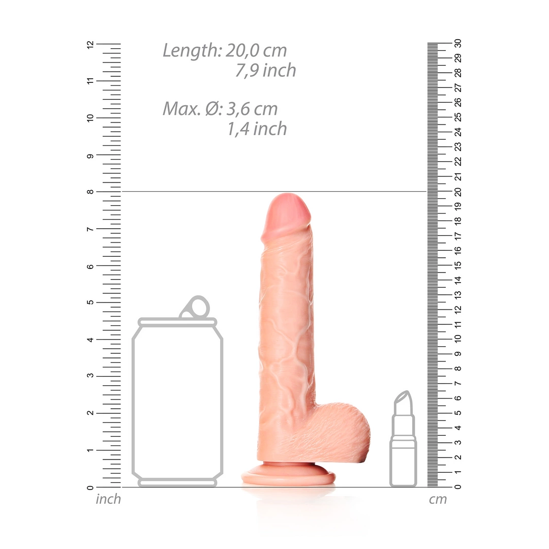 Dildo RealRock Straight Realistic 7", 18 cm (beżowy)