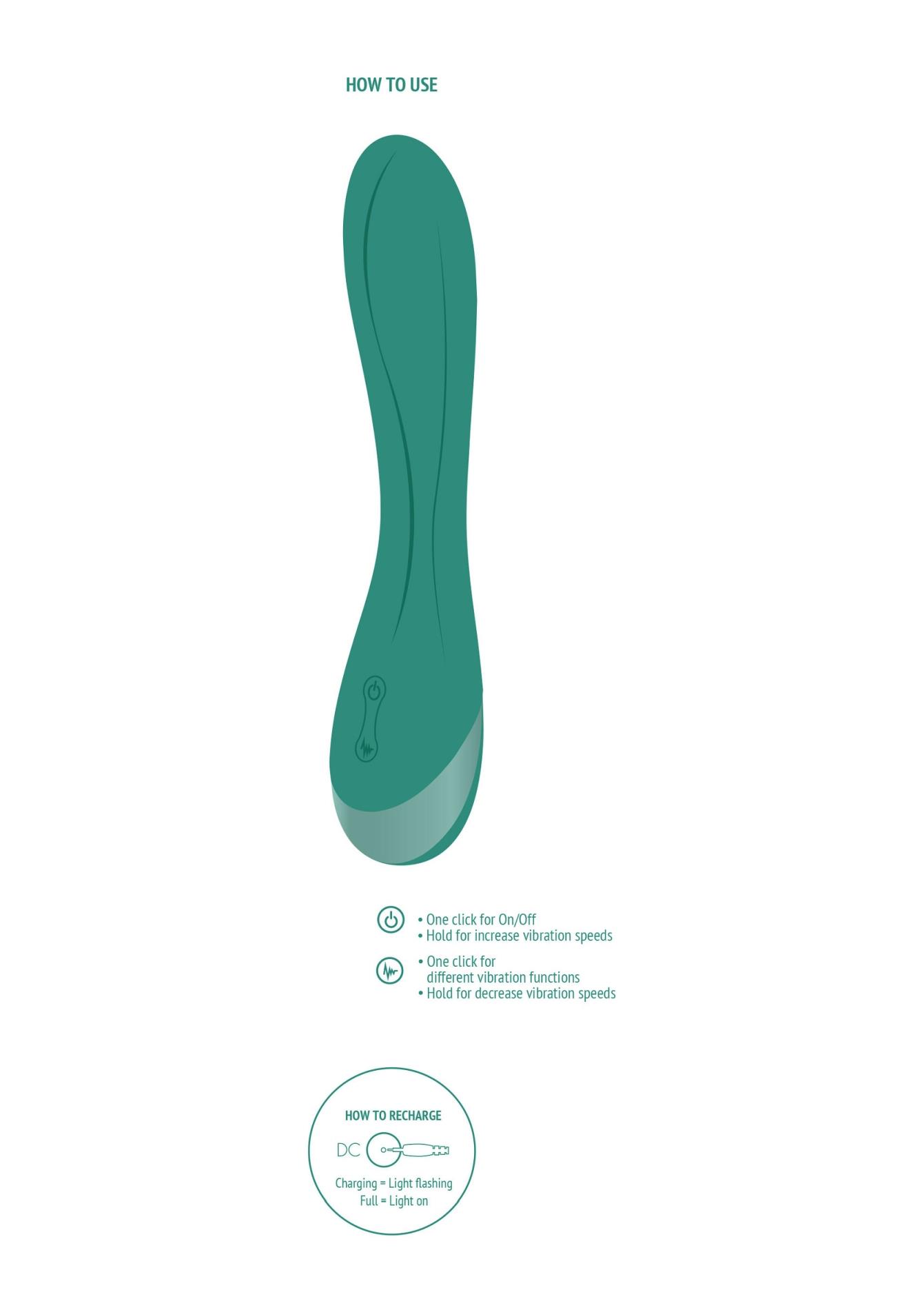 Вибратор Xocoon Timeless Love G-Spot, 19 см (зеленый)
