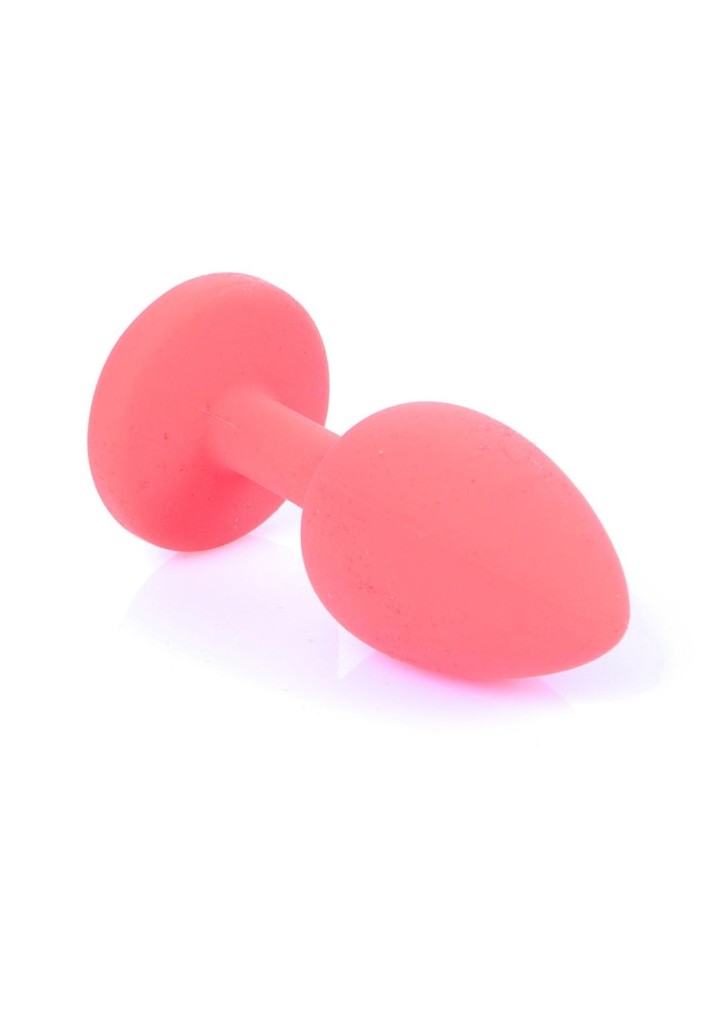 Силіконова анальна пробка з кристалом Boss Silikon Plug Jewellery Red Small, 7 см (синій)