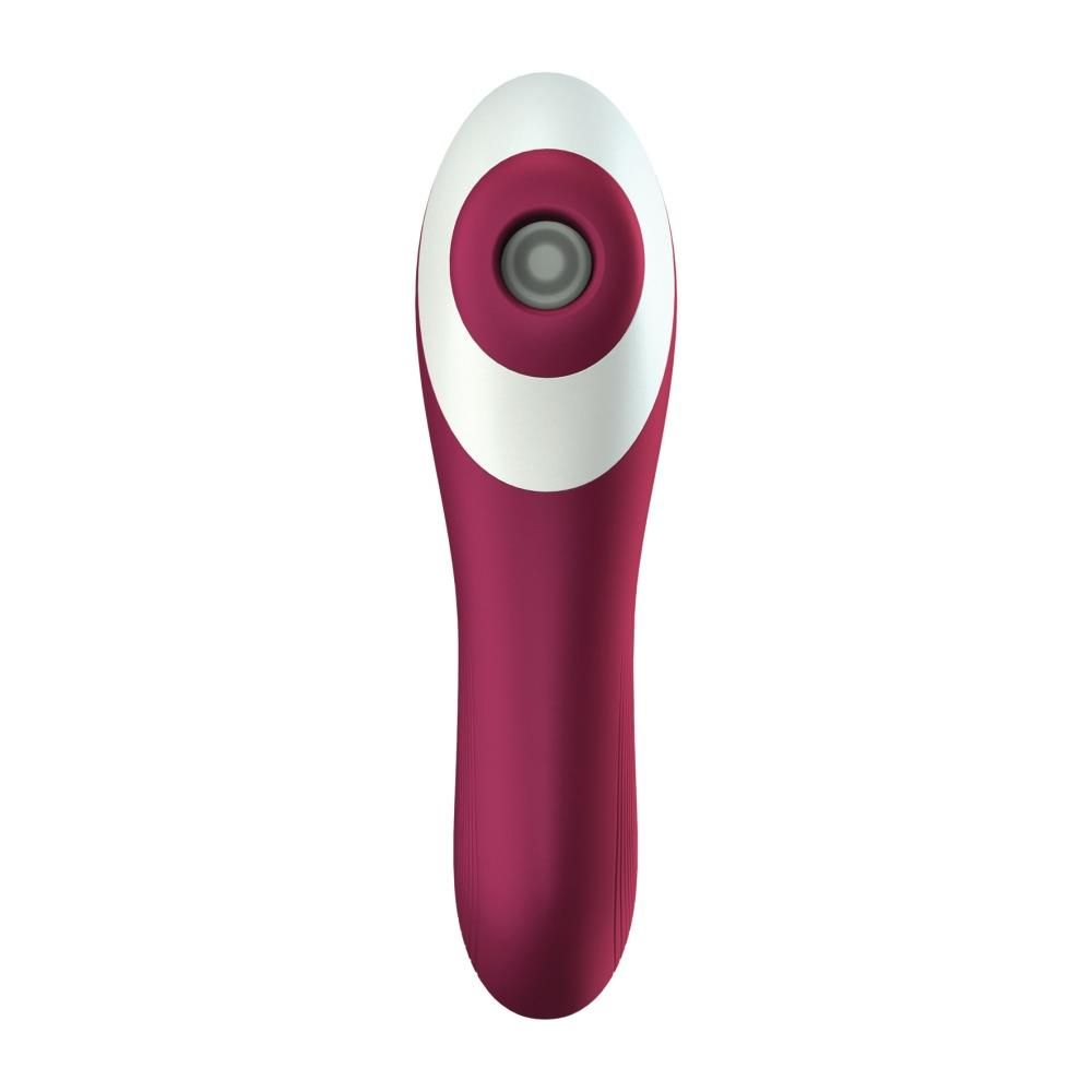Вакуумный стимулятор клитора с вибрацией Satisfyer Dual Crush (бордовый)