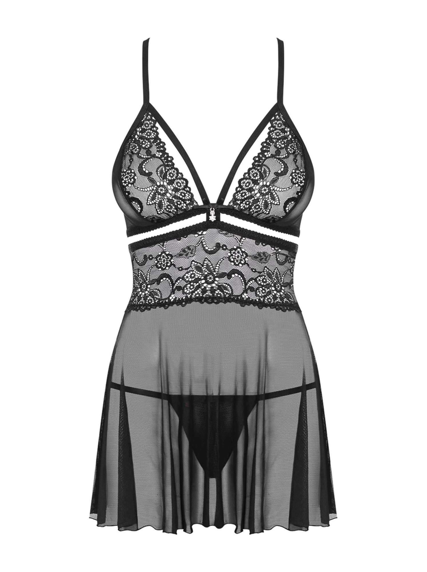 Комплект белья Obsessive 838-BAB-1, S/M (черный)