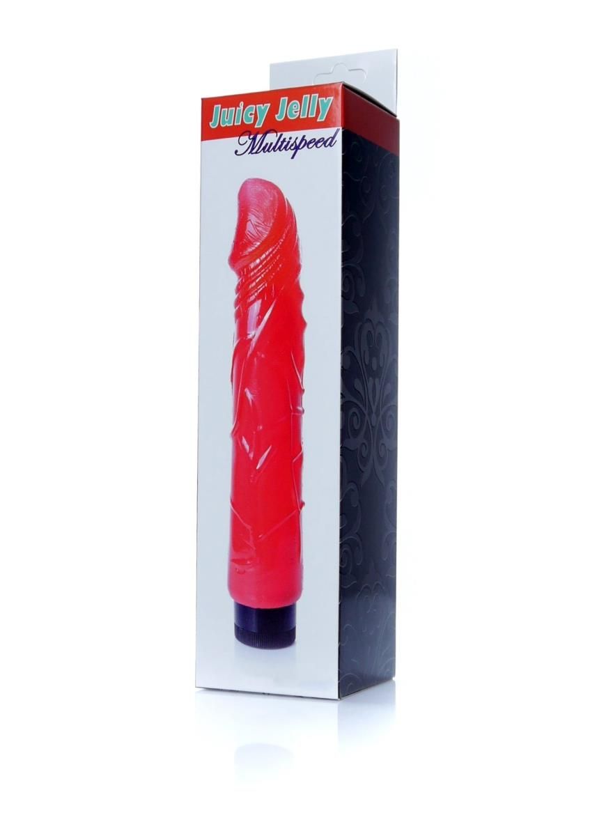 Реалистичный вибратор Boss Series Juicy Jelly, 22 см (красный)