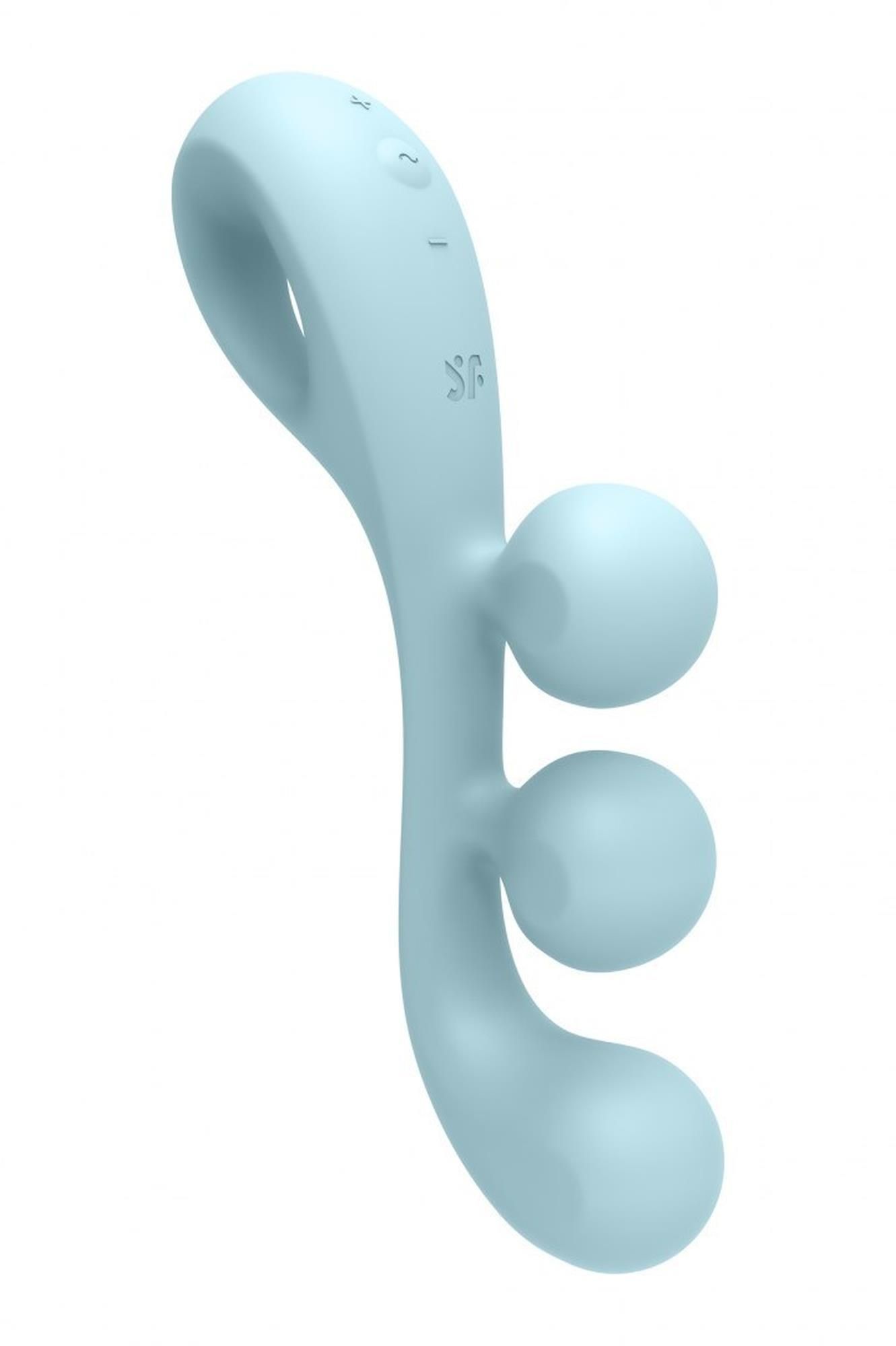 Вібратор для потрійної стимуляції Satisfyer Tri Ball 2, 20,5 см (блакитний)
