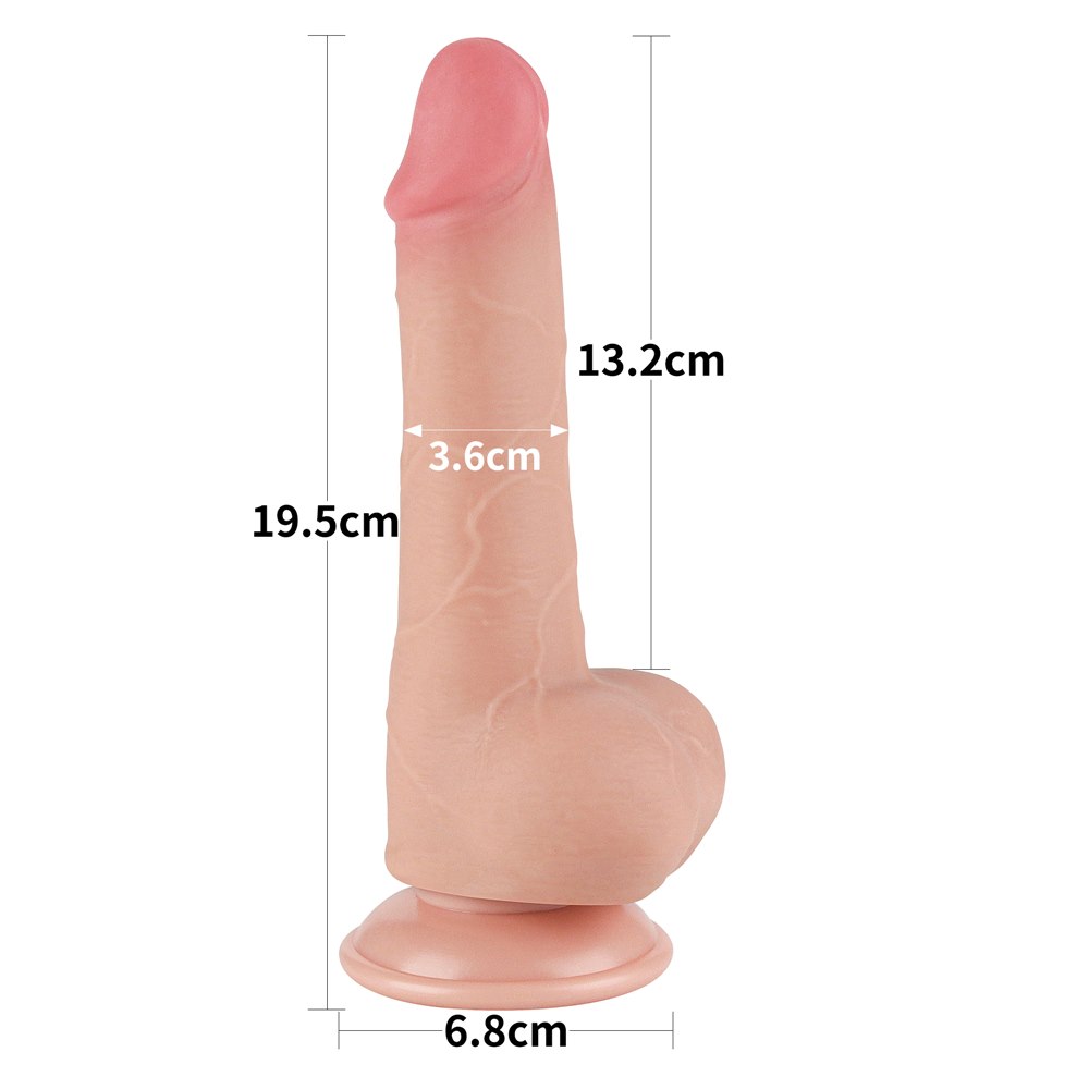 Фаллоимитатор Sliding-Skin Dual Layer Dong 7.5'', 19.5 см (телесный)