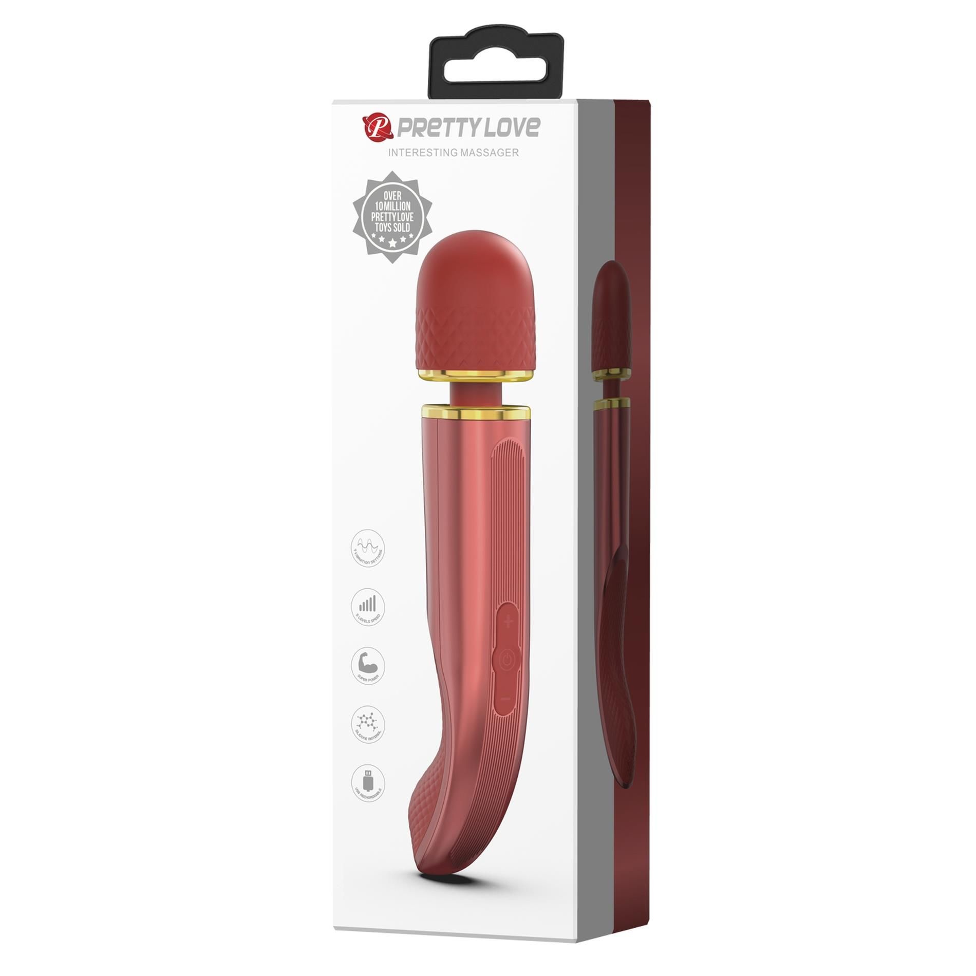 Вібромасажер Pretty Love Interesting Massager, 29 см (персиковий)