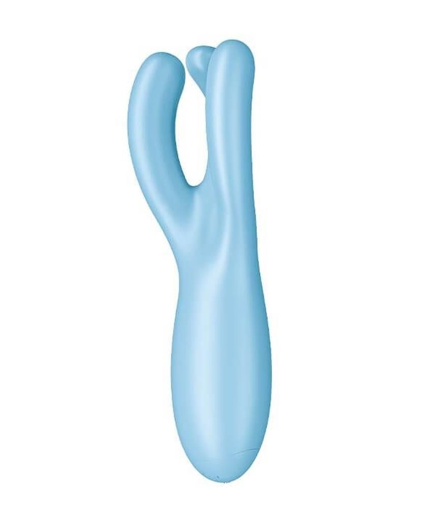 Вибратор для клитора Satisfyer Threesome 4, 14 см (голубой)