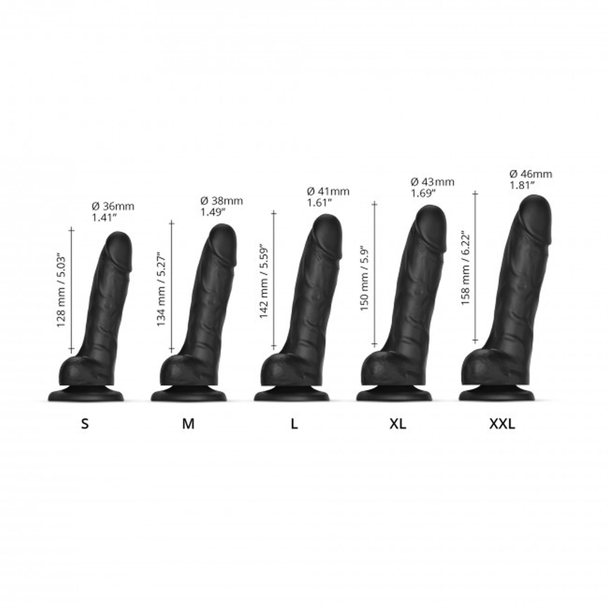 Фалоімітатор Strap-On-Me Sliding Skin Realistic S, 12,8 см (чорний)