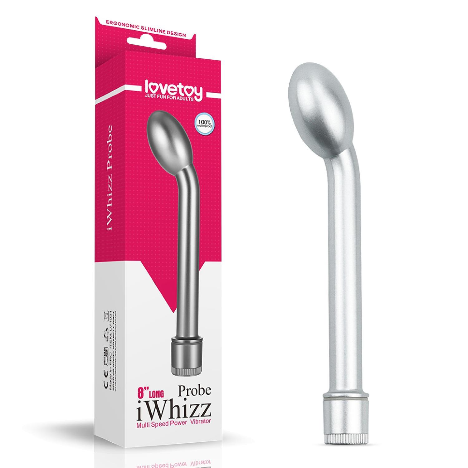 Вибратор Probe iWhizz 8'', 21 см (серебристый)