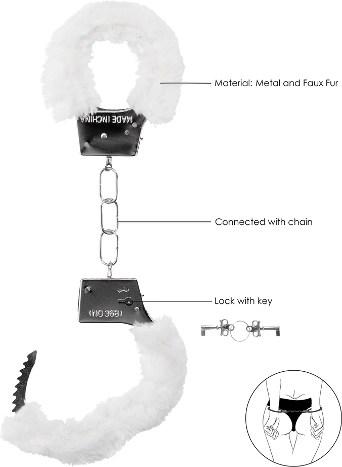 Наручники Ouch! Handcuffs Furry (белый)