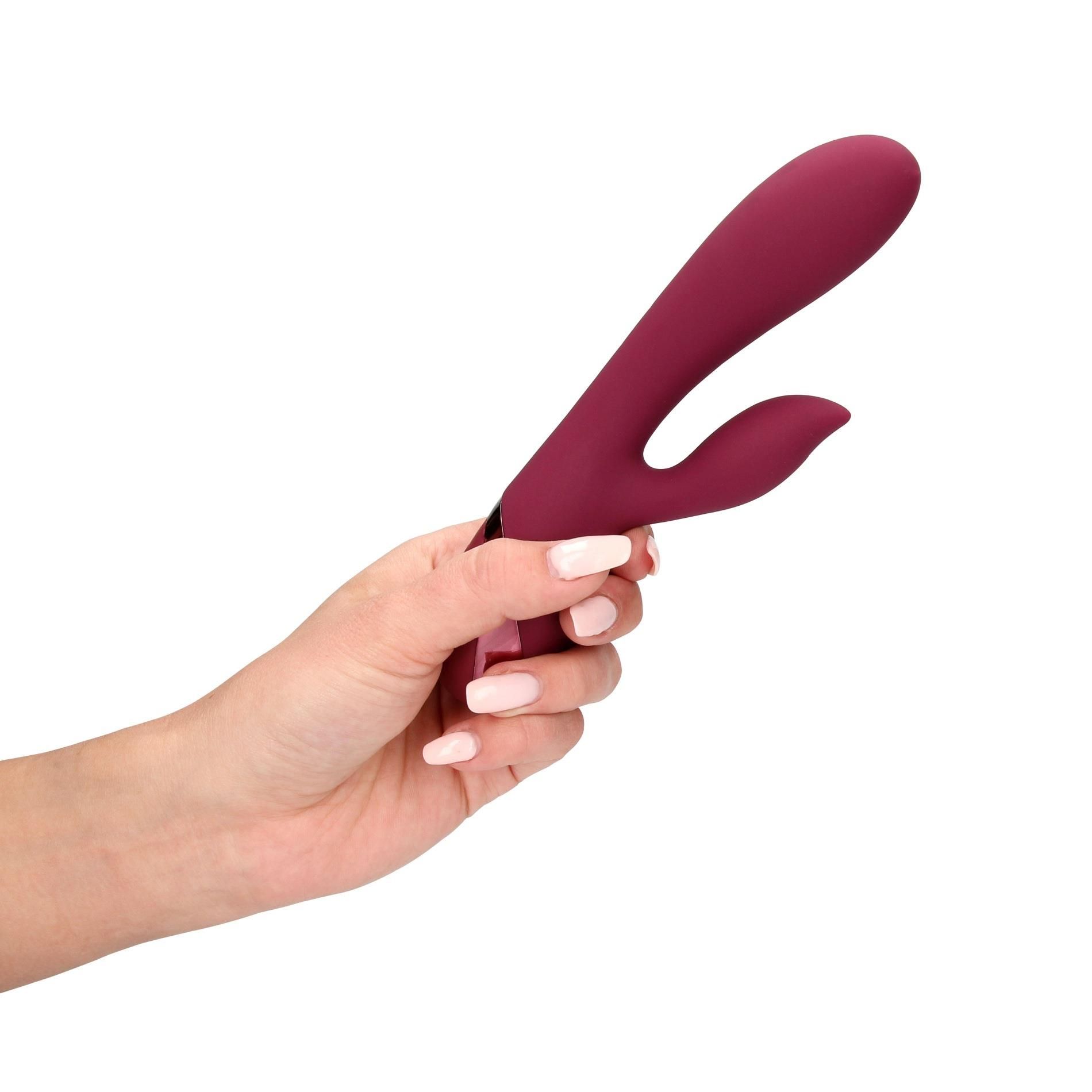 Вибратор-кролик Loveline Smooth Silicone Rabbit, 20 см (вишневый)