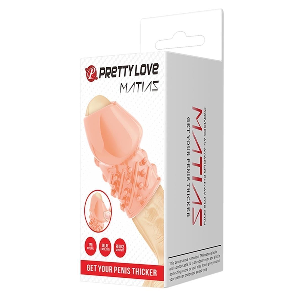 Насадка на пенис Pretty Love Matias, 6,5 см (телесный)