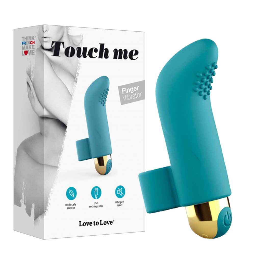 Вибратор на палец Love To Love Touch Me, 8,6 см (голубой)