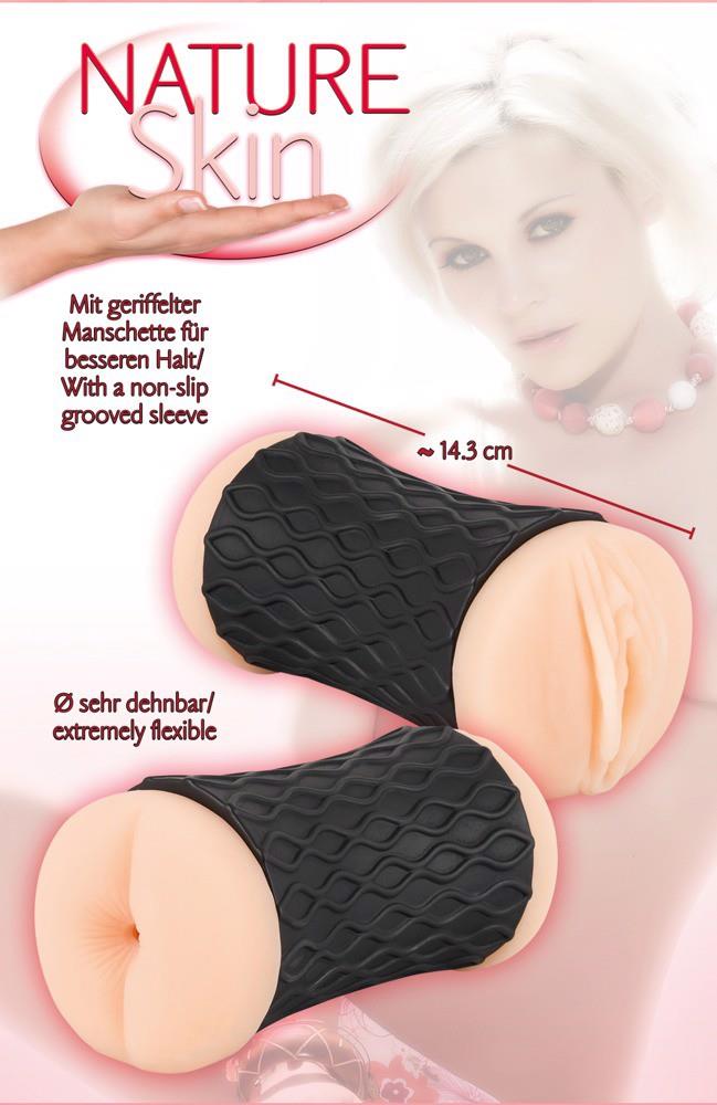 Двойной мастурбатор Nature Skin Pussy & Ass (телесный)