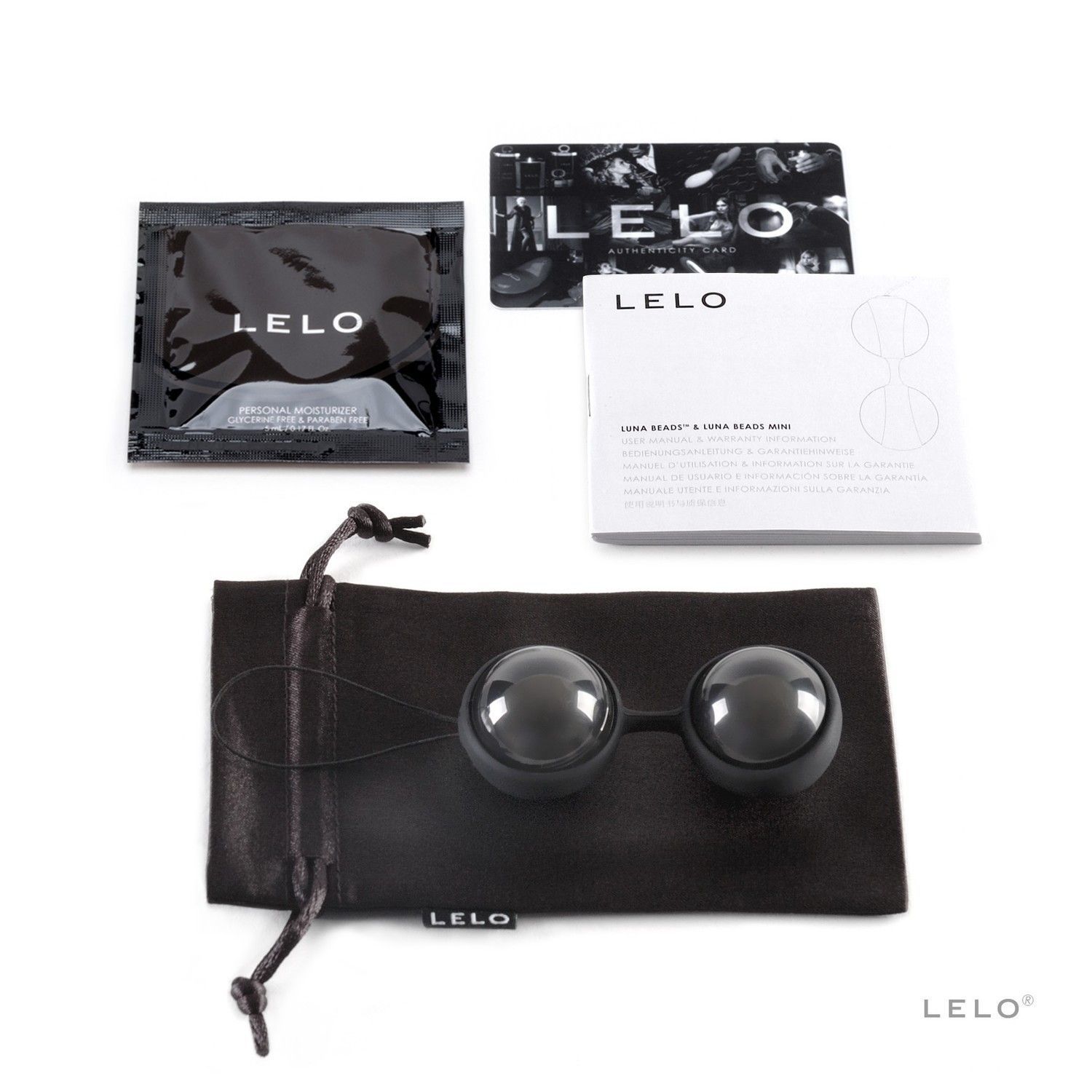 Вагинальные шарики Lelo Luna Beads Noir, 2,9 см (черный)