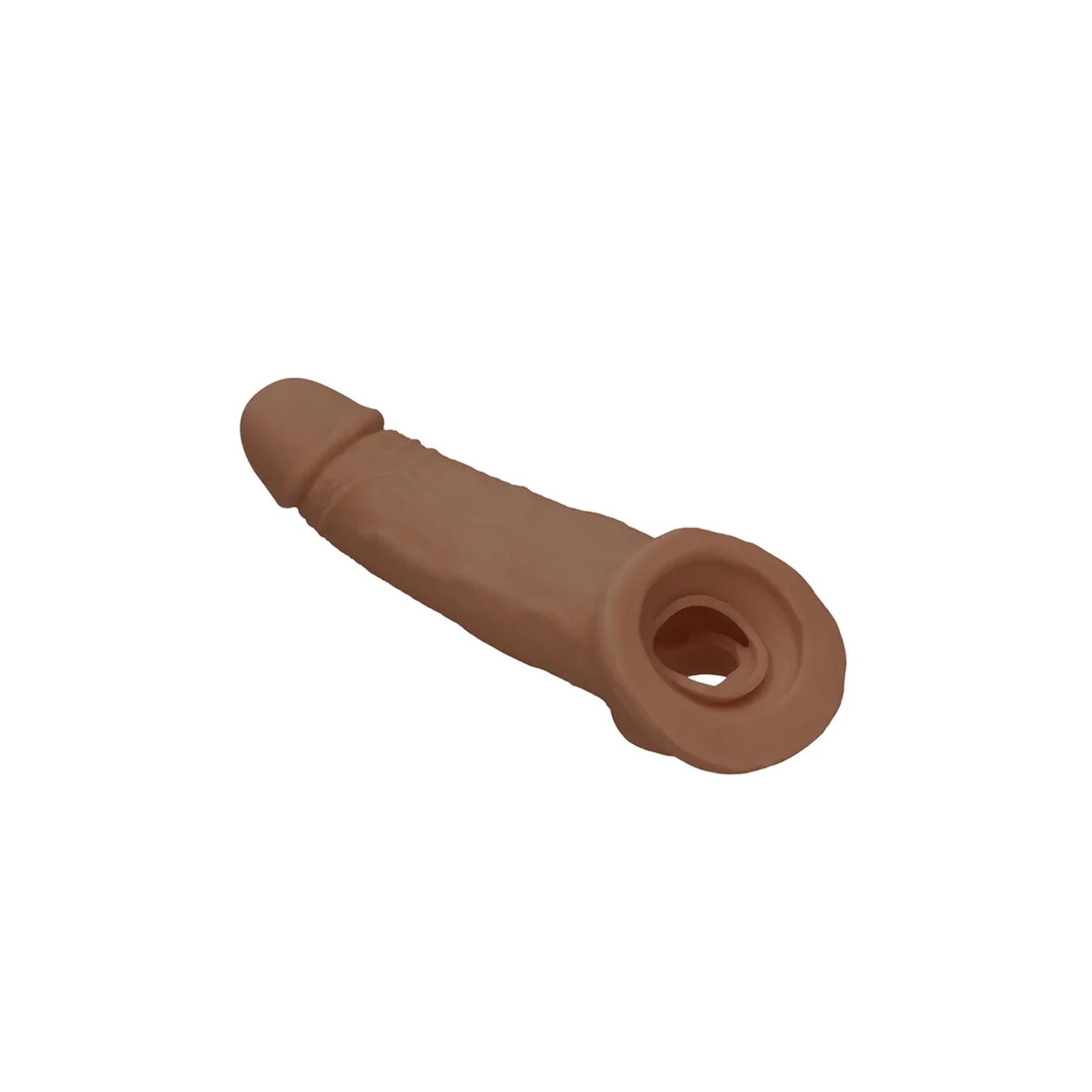 Насадка на пенис RealRock Penis Sheath, 21.5 см (коричневый)