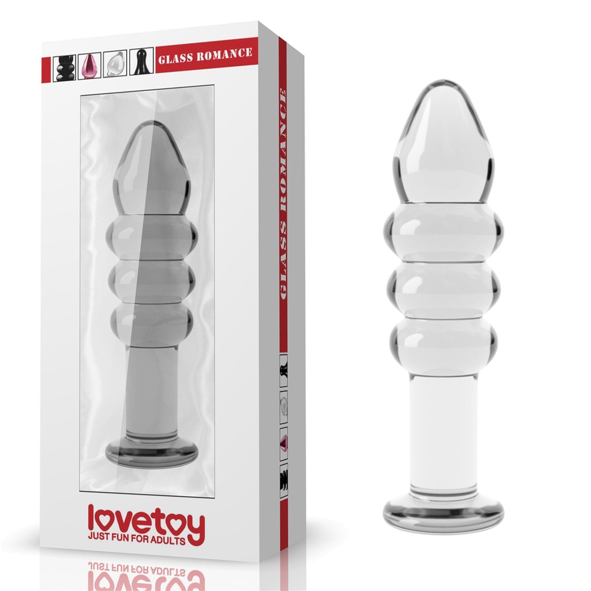Скляний анальний фалоімітатор LoveToy Glass Romance, 14 см (прозорий)