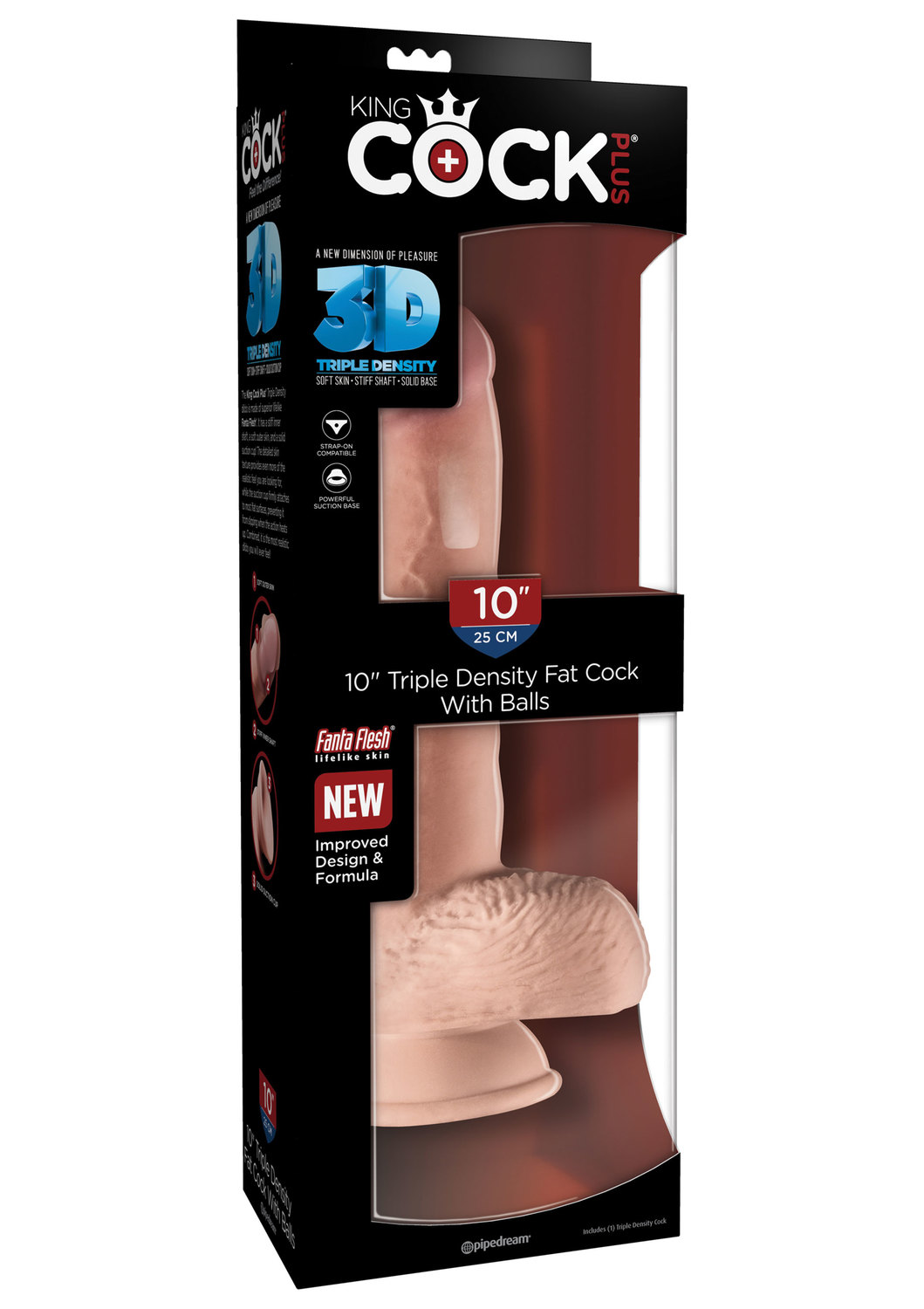 Фаллоимитатор King Cock With Balls 10 Inch, 25,4 см (телесный)