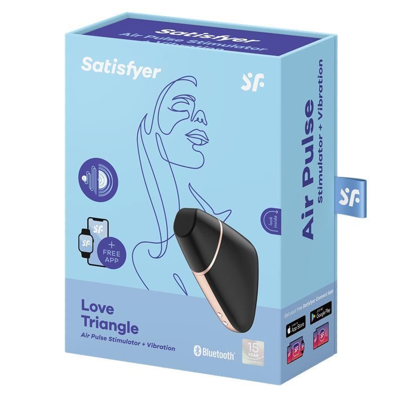 Вакуумний стимулятор клітора з вібрацією Satisfyer Love Triangle (чорний)