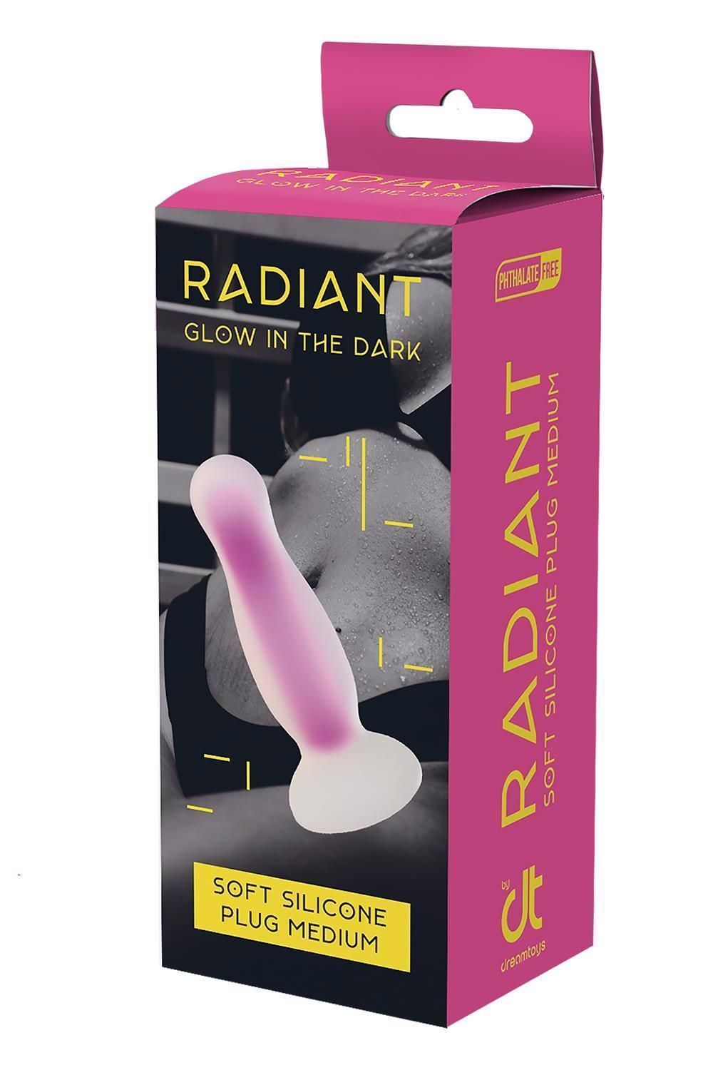 Neonowy korek analny DreamToys Radiant, 12,5 cm (niebieski)