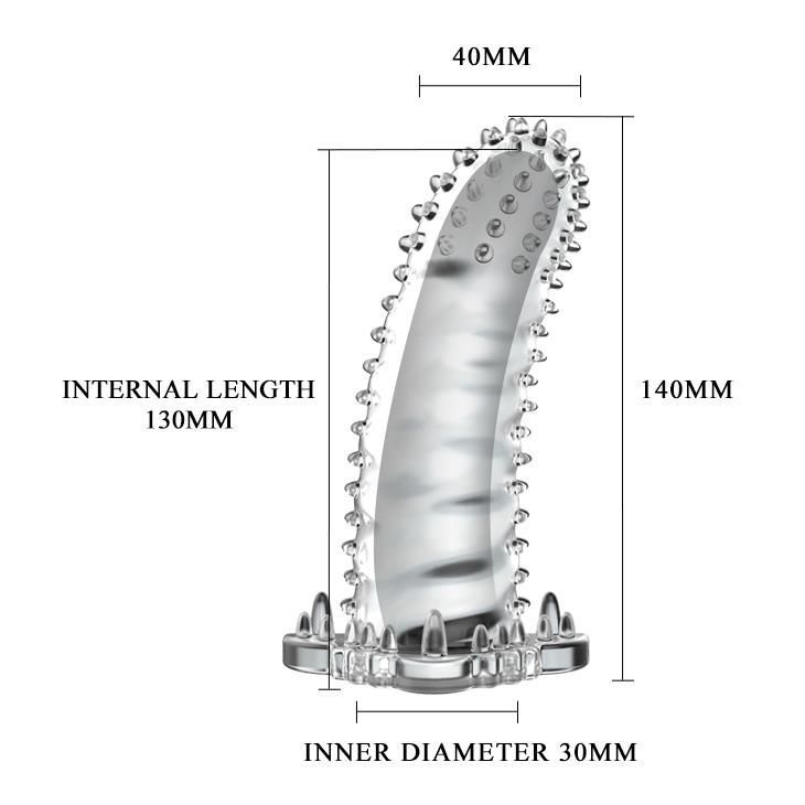 Насадка на пеніс Brave Man Penis Sleeve Crystal, 14 см (прозорий)