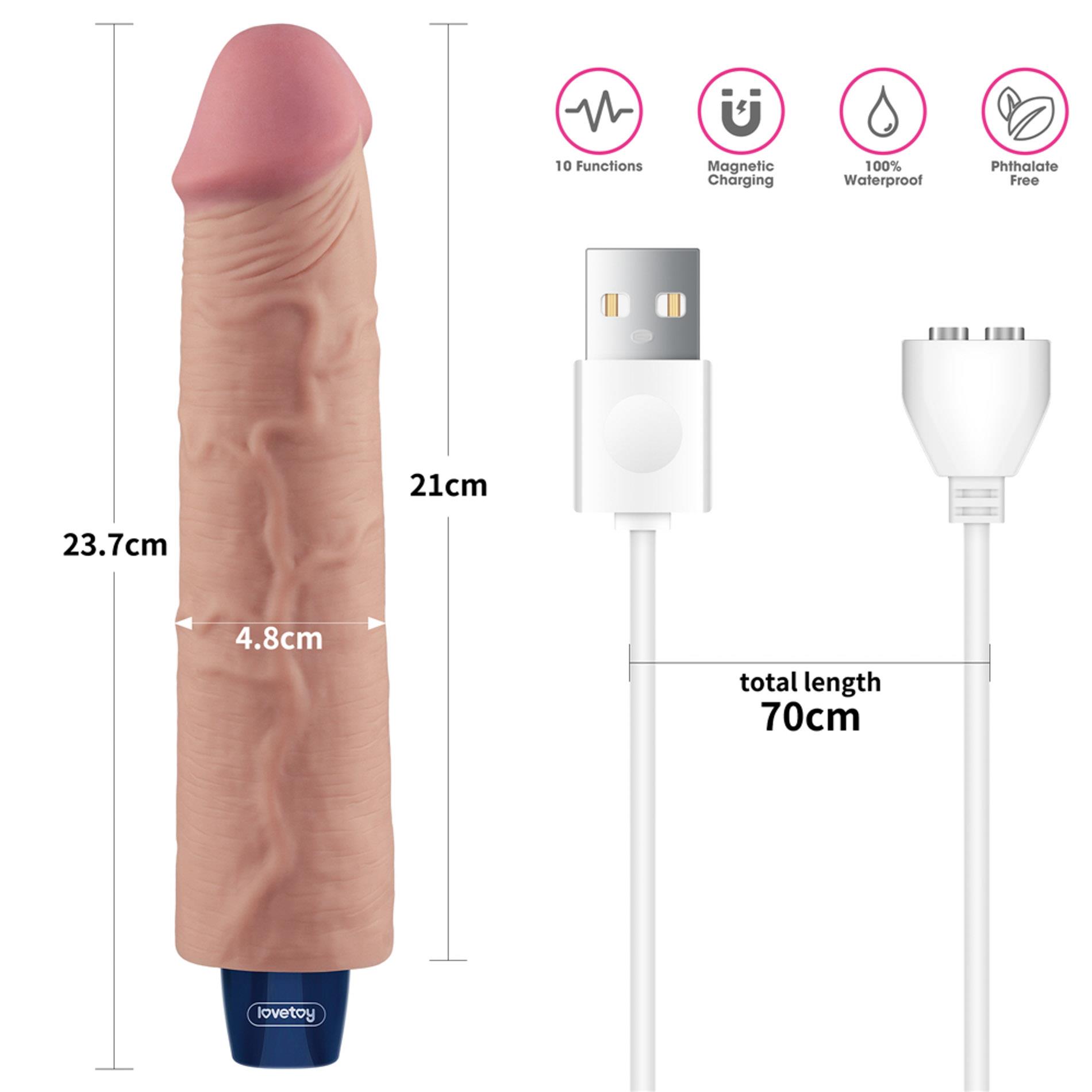 Вибратор Lovetoy Real Softee 9.5", 24 см (телесный)
