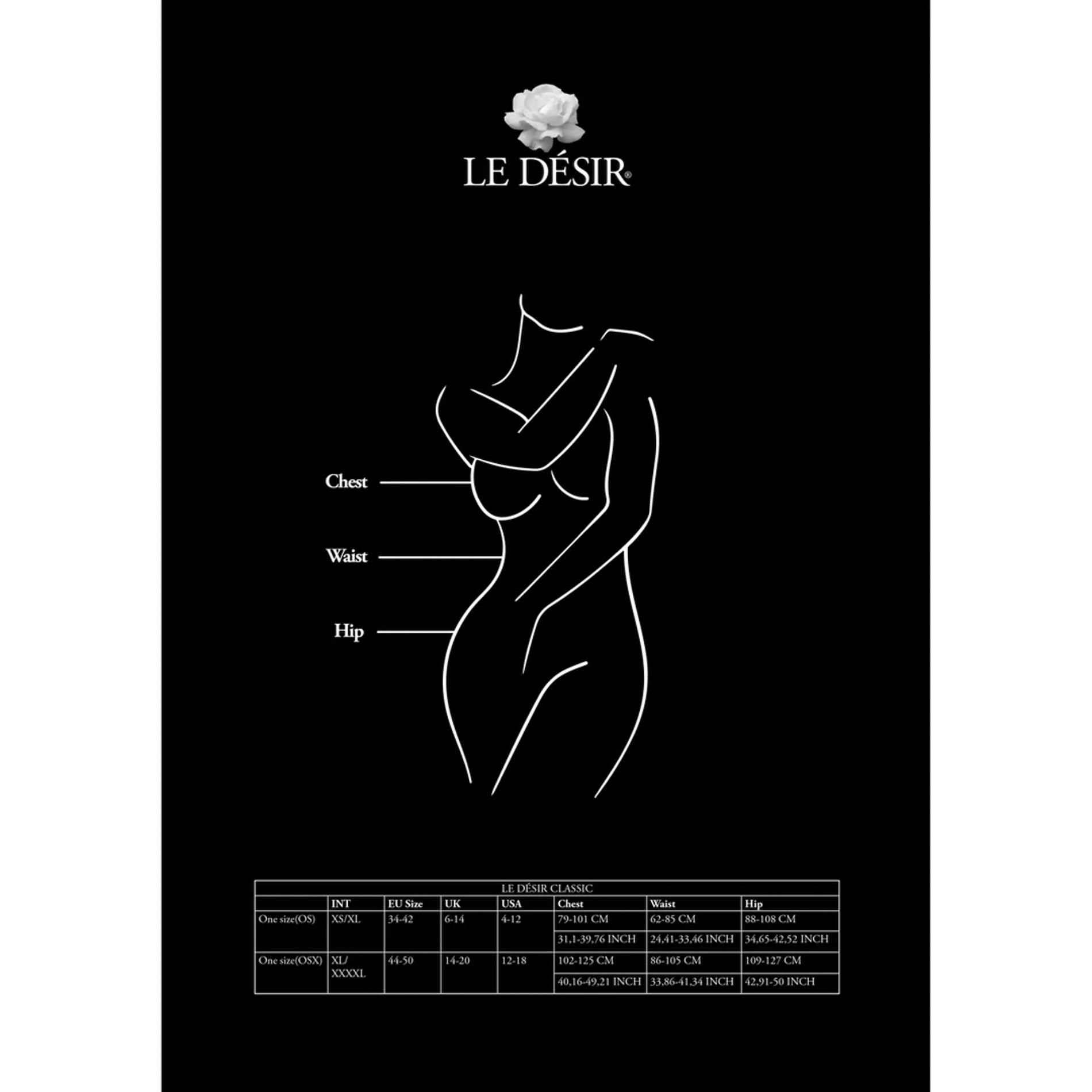 Bodystocking Le Désir Fishnet and Lace, Plus Size (czarny)