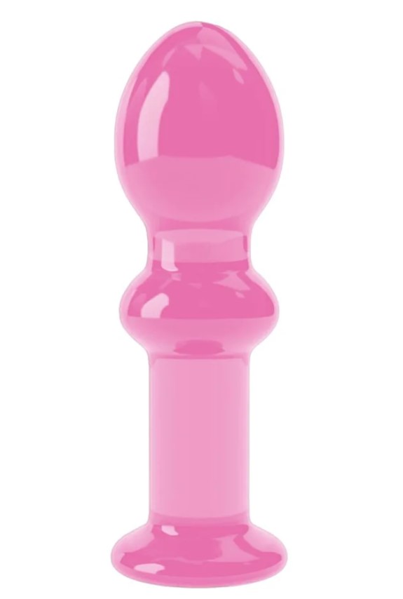 Korek analny Love Toy Glass Romance 4,5", 11.5 cm (różowy)